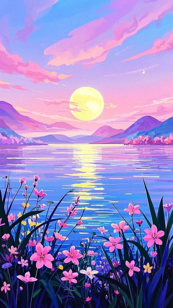 Moonlit Blossom Lake