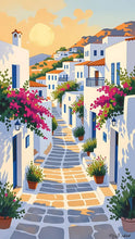Sunlit Santorini Streets