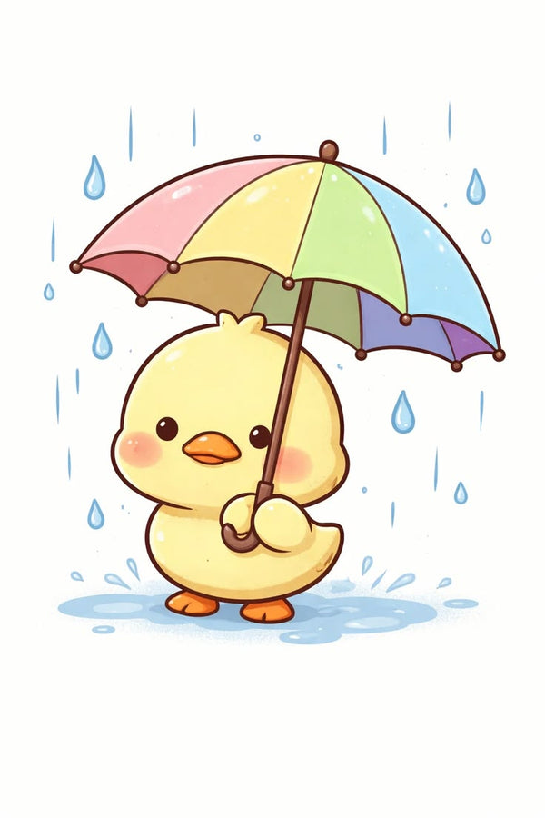 Happy Duck With Rain